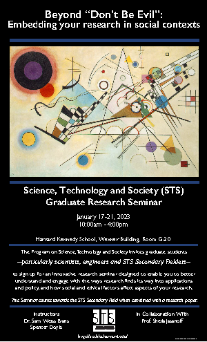 2023 STS Research Seminar event poster