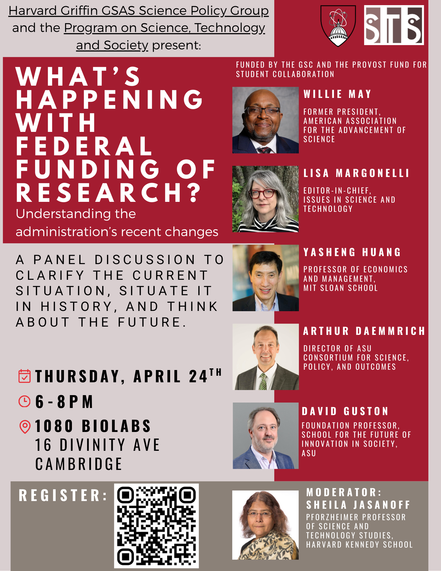 What’s Happening With Federal Funding of Research? event poster