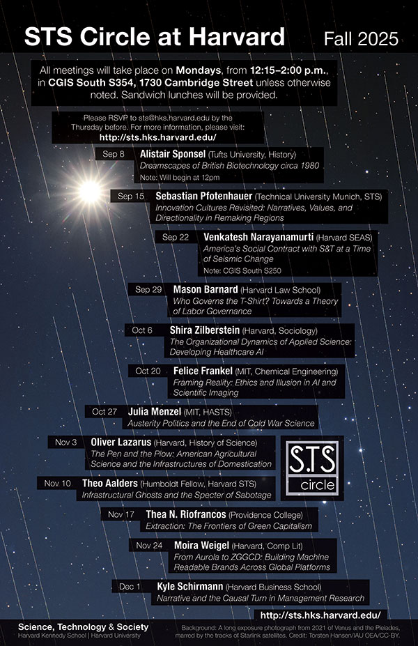 STS Circle schedule poster