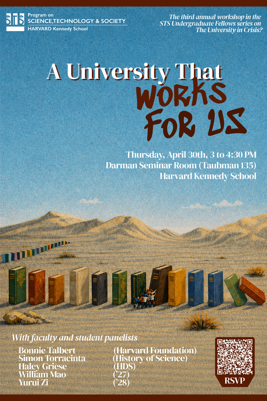 A University That Works For Us event poster